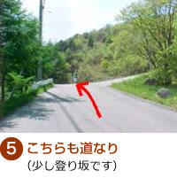 ⑤こちらも道なり（少し登り坂です）