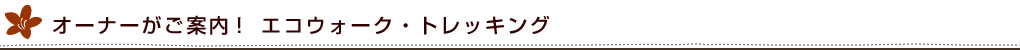 オーナーがご案内！エコウォーク・トレッキング